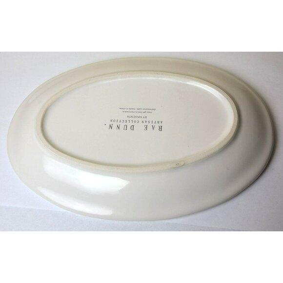 Rae Dunn AMOUR Script Heart Crown Oval Appetizer Snack Dessert Trinket Plate - Picture 4 of 8